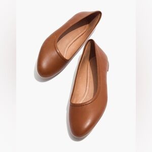 NWT Madewell Reid Ballet Flat in Leather in english saddle - 8